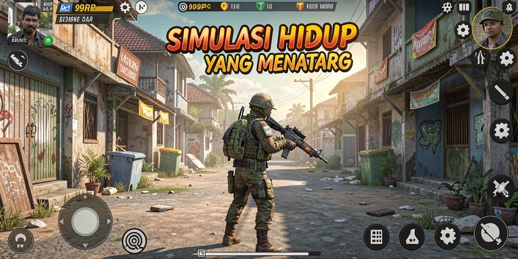 Tampilan gameplay menarik dari 99RP yang menunjukkan interaksi karakter.