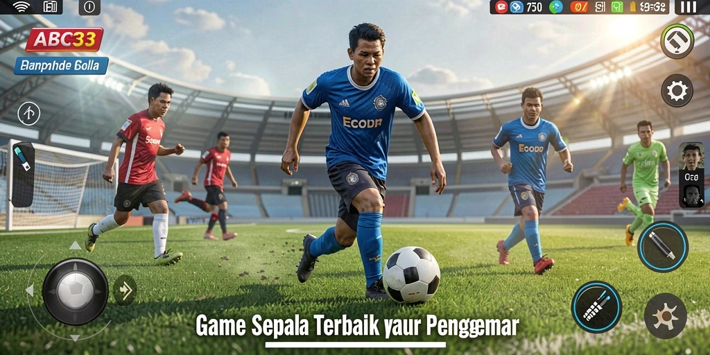 Gameplay mendebarkan dalam pertandingan sepak bola yang realistis.