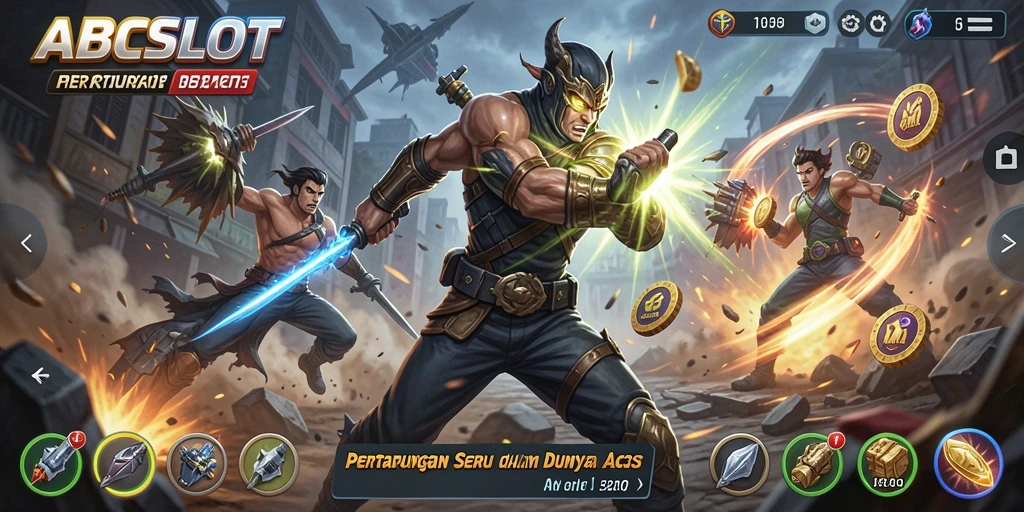 Tampilan menarik dari gameplay ABCSLOT dengan pertarungan aksi yang intens.