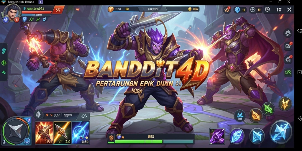 Screenshot BANDIT4D menampilkan momen seru pertarungan MOBA.