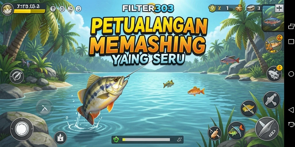 Tangkapan besar dalam permainan memancing yang menegangkan.