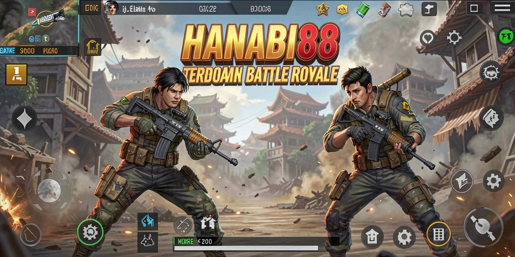 Tampilan gameplay HANABI88 dengan aksi pertempuran yang intens.