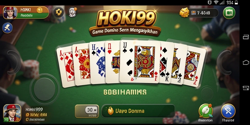 Screenshot utama HOKI99 menampilkan gameplay seru Domino.