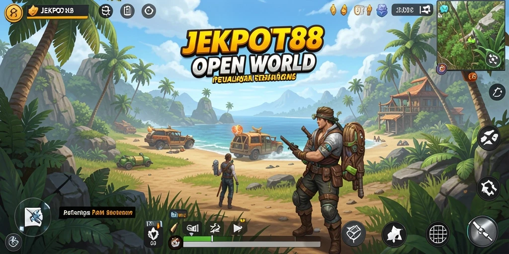 Tampilan gameplay JEKPOT88 yang menakjubkan dalam dunia terbuka.