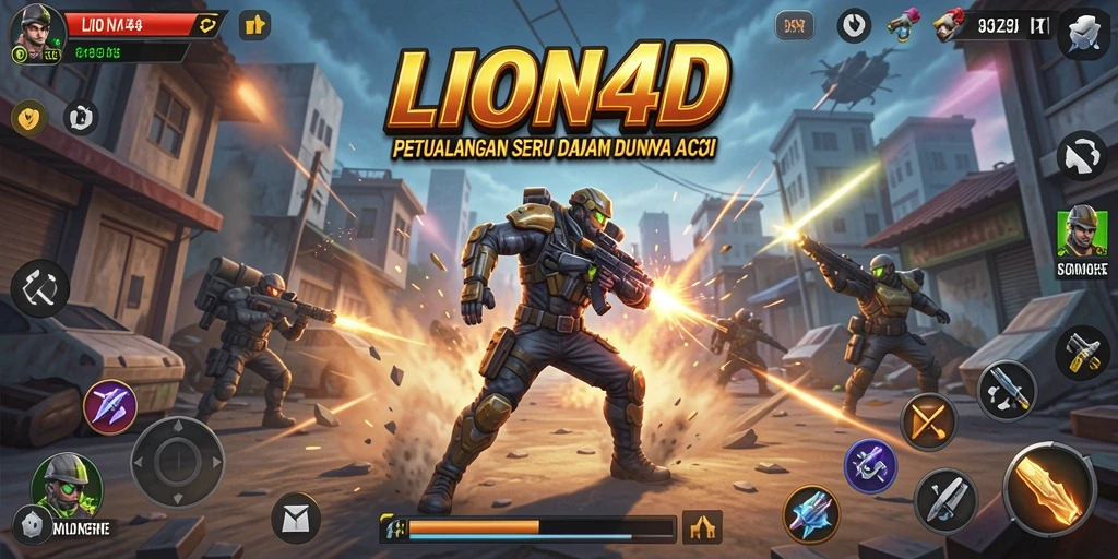Screenshot utama gameplay LION4D menampilkan serunya aksi penuh tantangan.