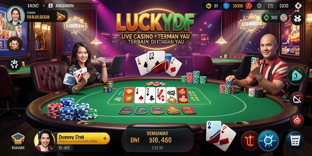 Tampilan gameplay LUCKYDF yang menarik dan interaktif di Live Casino.