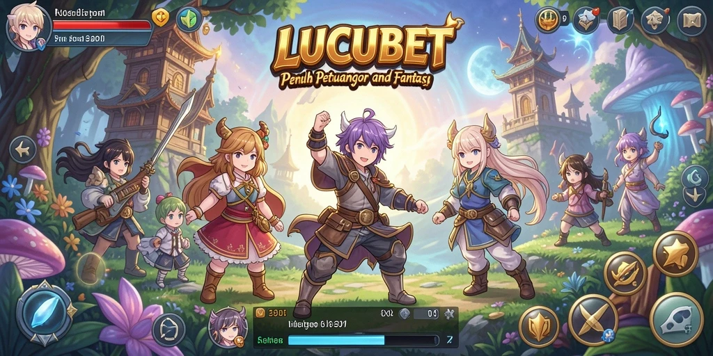 Tampilan gameplay yang menarik dan karakter anime yang penuh warna.
