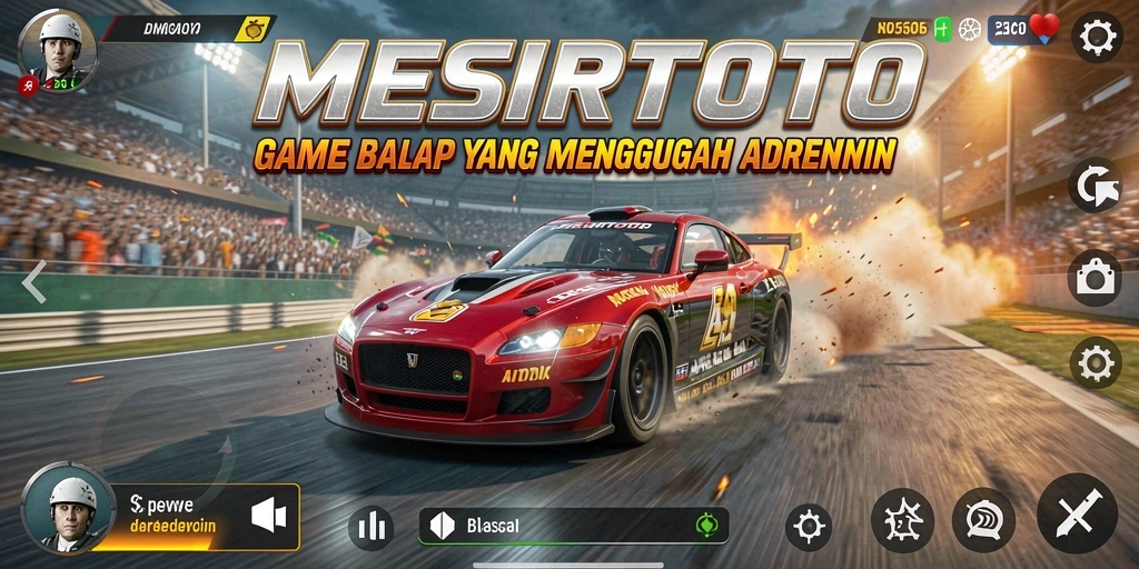 Tampilan gameplay <strong>MESIRTOTO</strong> yang penuh aksi balap yang mendebarkan.