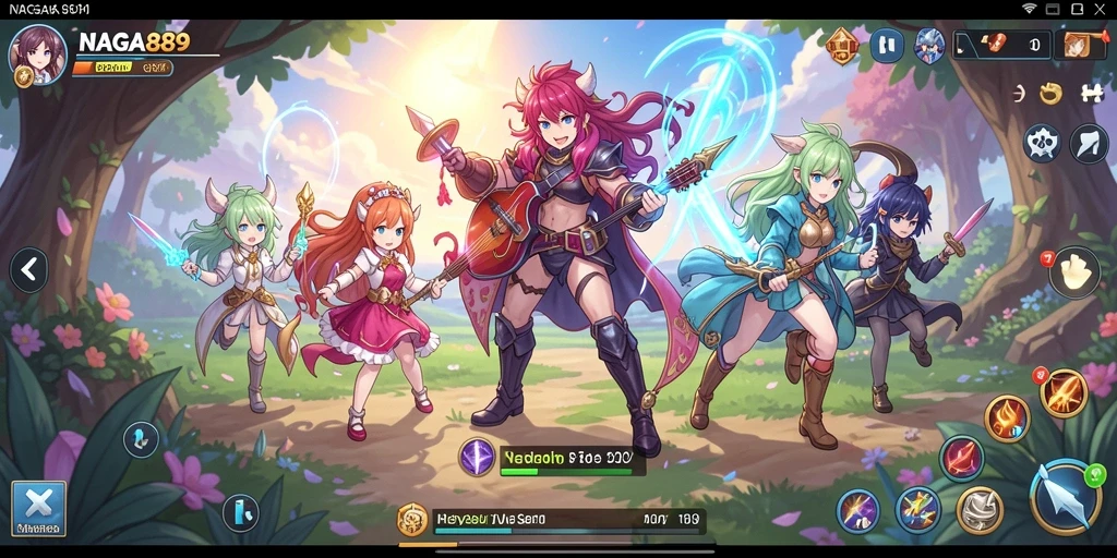 Tampilan épik dari NAGA889 dengan karakter Anime yang beraksi.