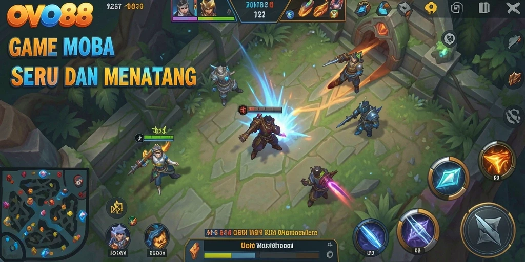 Gameplay seru di OVO88 dengan pertarungan MOBA yang mendebarkan.