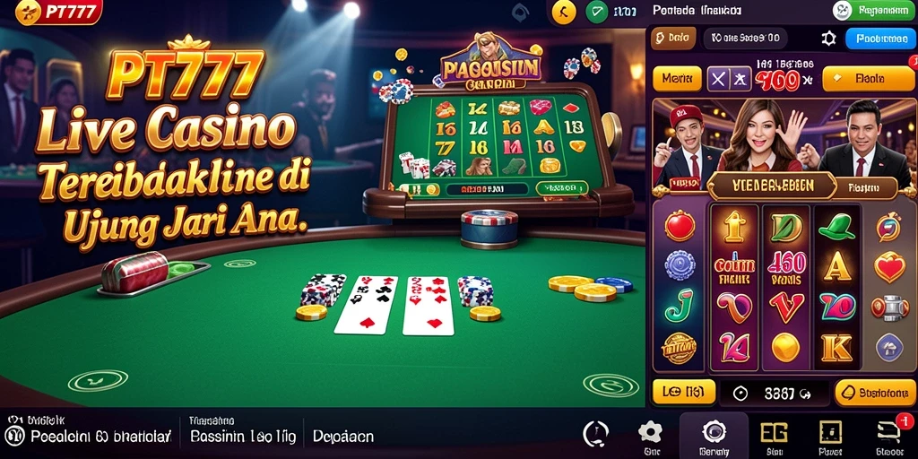Tampilan menarik dari gameplay Live Casino PT777 yang memikat.