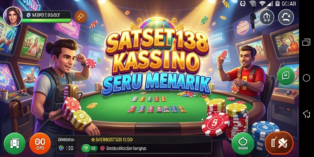 Screenshot gameplay yang menunjukkan aksi seru dalam kasino.