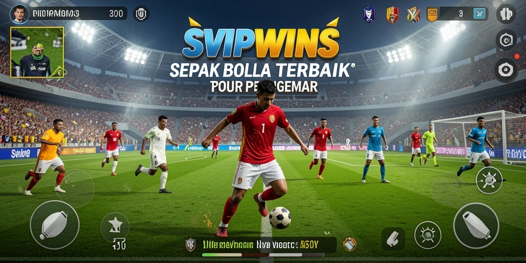 Tampilan gameplay <strong>SVIPWINS</strong> yang menegangkan dengan aksi sepak bola yang seru.