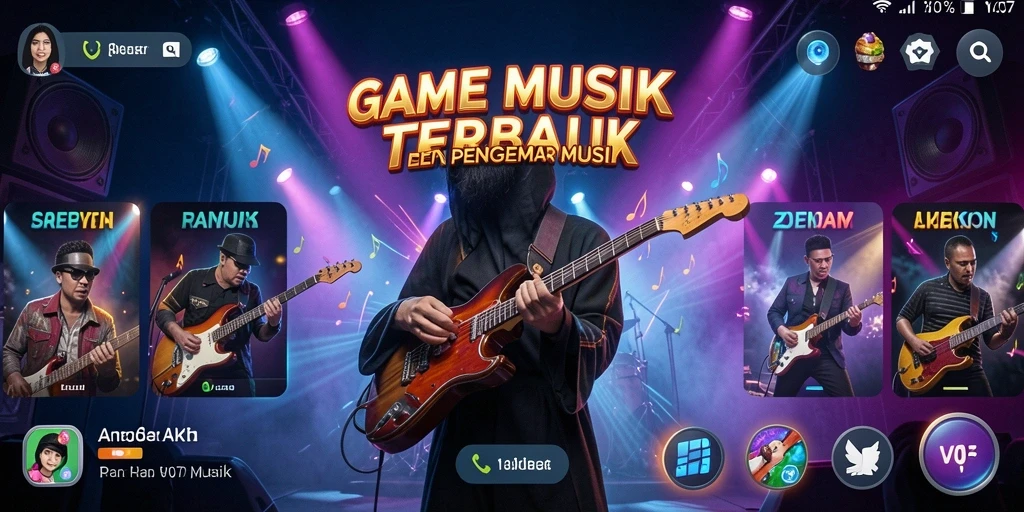 Tampilan gameplay V07 yang seru dan interaktif dalam game musik.